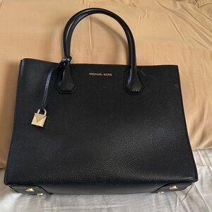 Michael Kors Black Tote with Gold Accents
